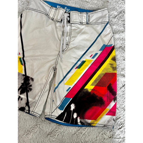Body Glove White and Vibrant Colored Swimshorts, Size 32 - ZERO stains, worn 3 - Picture 2 of 6